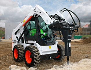 Гидромолот Delta F-3 на погрузчике Bobcat S530