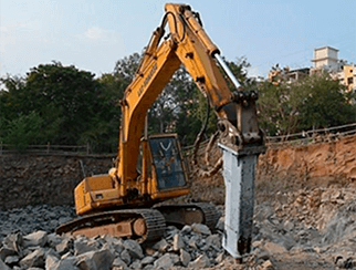 Гидромолот Epiroc EC 165 на экскаваторе Komatsu PC350LC